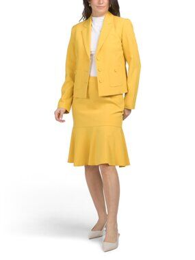 LE SUIT 2pc Button Front Jacket And Flouse Skirt Suit Set